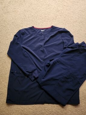 Scrubstar Navy Blue Womens Scrub Jacket and Pants Set